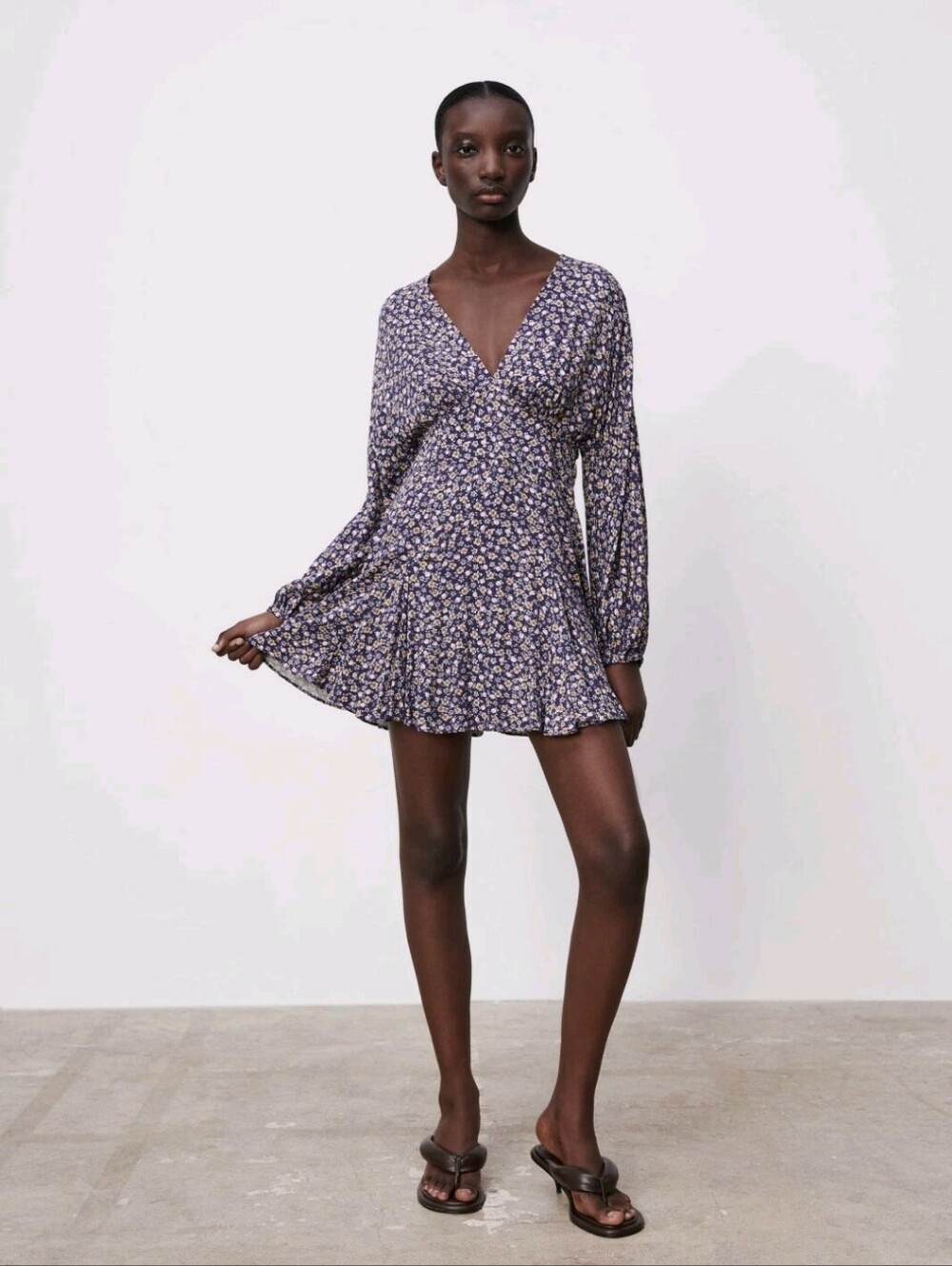 NWT Zara Mini Long Sleeve Floral Dress